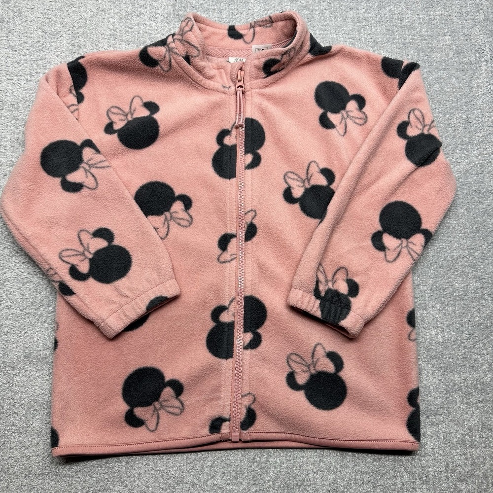 H&M Disney Minnie Mouse‎ Full Zip Fleece Jacket Coat Size 3T Pink